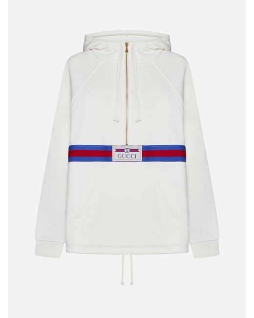 Gucci White Oversized Cotton Hoodie