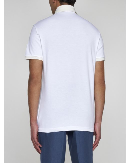 Etro White Logo Cotton Polo Shirt for men