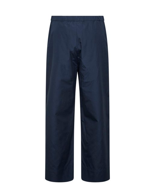 Max Mara Blue Midnight Poplin Smmargento Straight-Leg Trousers