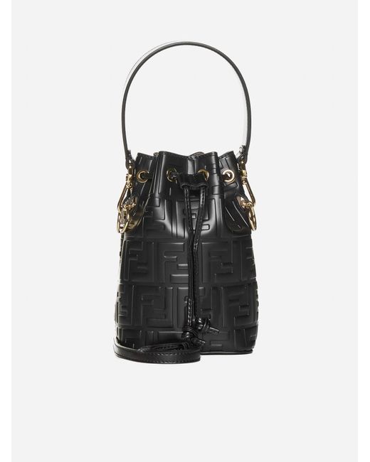 Fendi Black Mini Mon Tresor Ff Leather Bag