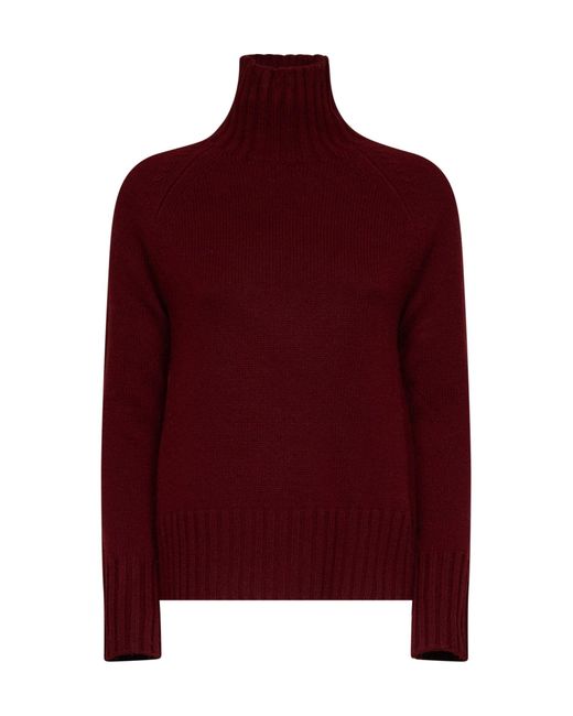 Max Mara Red Burgundy Smmmantova Turtleneck Sweater