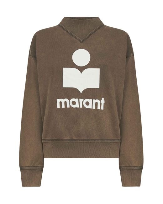 Isabel Marant Brown Cotton Blend Moby Logo Sweatshirt