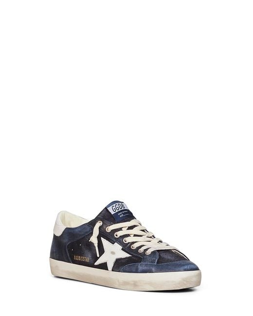 Golden Goose Deluxe Brand White Dark Suede And Nappa Leather Super-Star Sneakers for men
