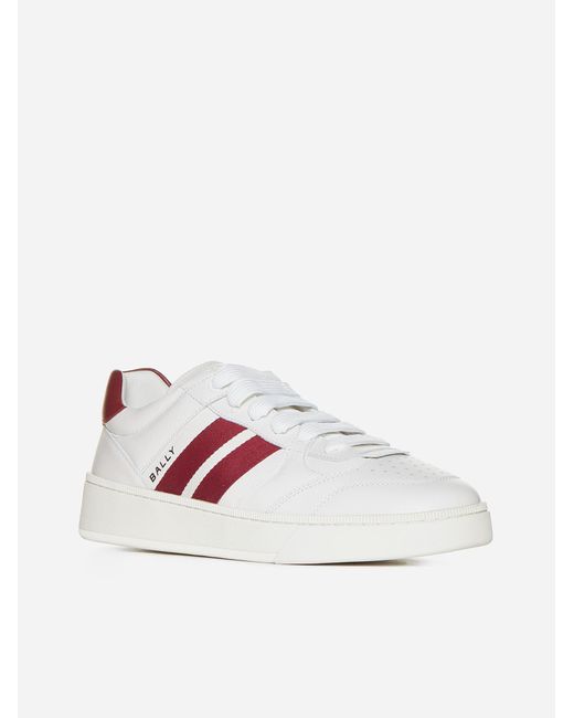 Bally White Rebby Leather Sneakers for men