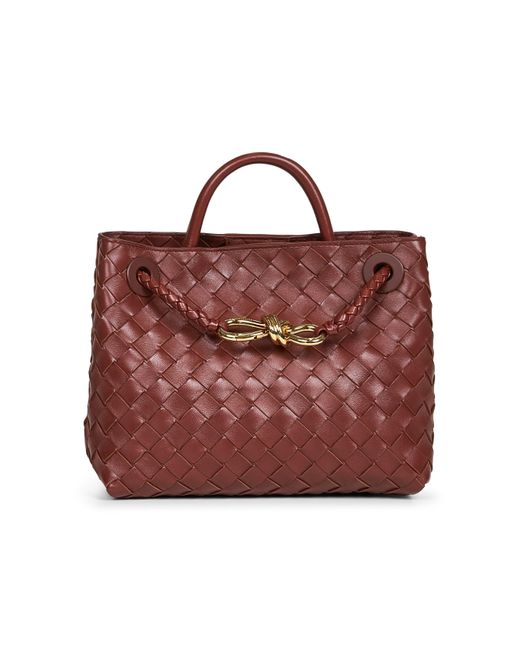 Bottega Veneta Red Small Andiamo Top Handle Bag