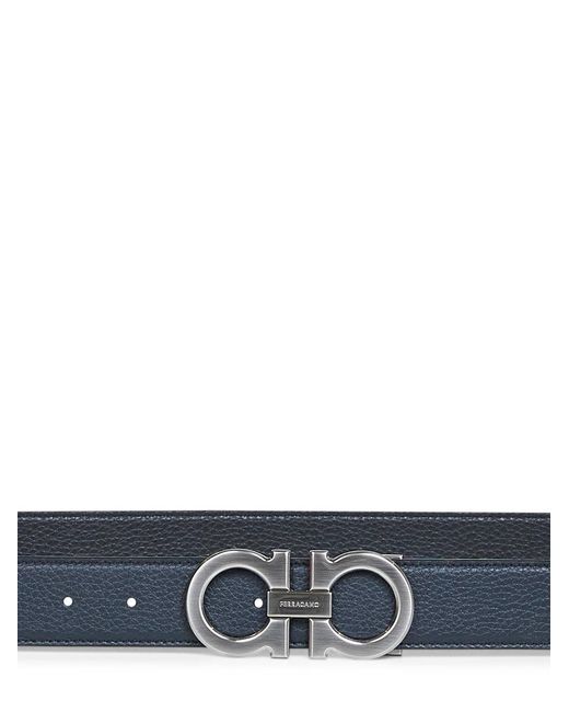 Ferragamo White Two-Tone Gancini Reversible Belt for men
