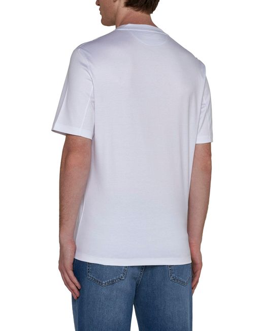 Brunello Cucinelli White T-Shirts And Polos for men