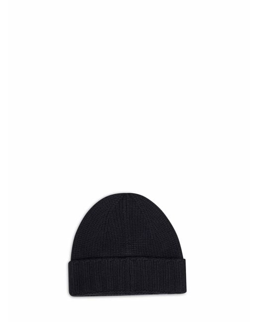 D 40 Blue Virgin Wool Knit Beanie for men