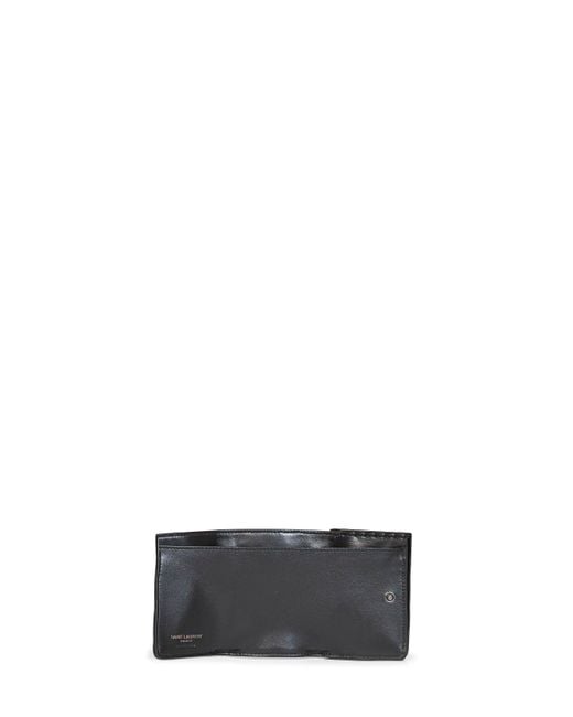 Saint Laurent White Niki Slim Tri-Fold Calf Leather Wallet <Br