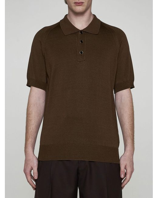 Lardini Brown Cotton And Viscose Polo Shirt for men