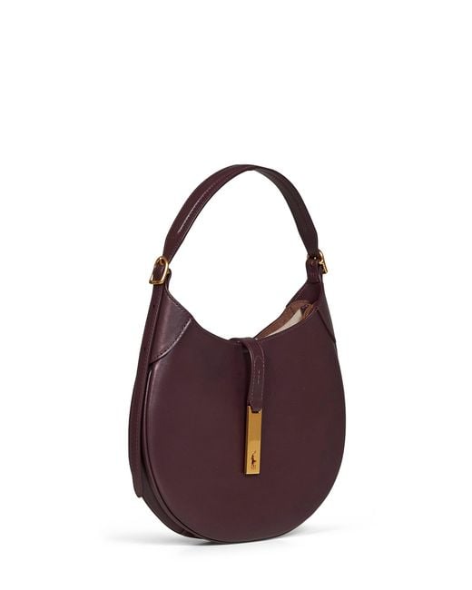 Polo Ralph Lauren Purple Midnight Merlot Polo Id Small Shoulder Bag
