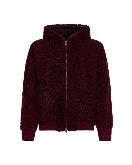Salvatore Santoro Red Shearling And Leather Reversible Jacket for men