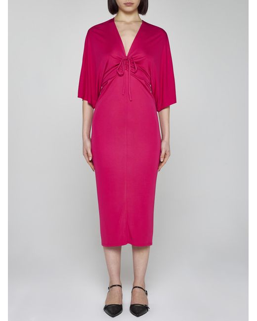 Diane von Furstenberg Pink Valerie Viscose Midi Dress