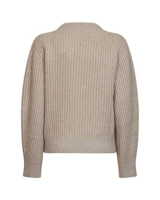 Brunello Cucinelli Natural Sparkling & Dazzling Sweater