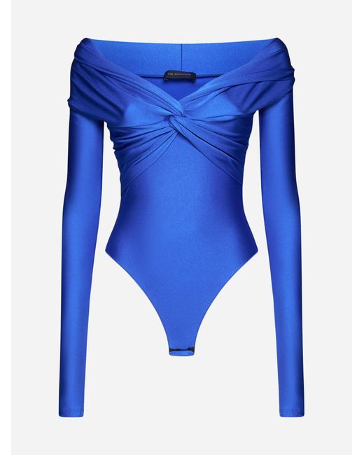 The Andamane Blue Kendall Off-shoulder Bodysuit