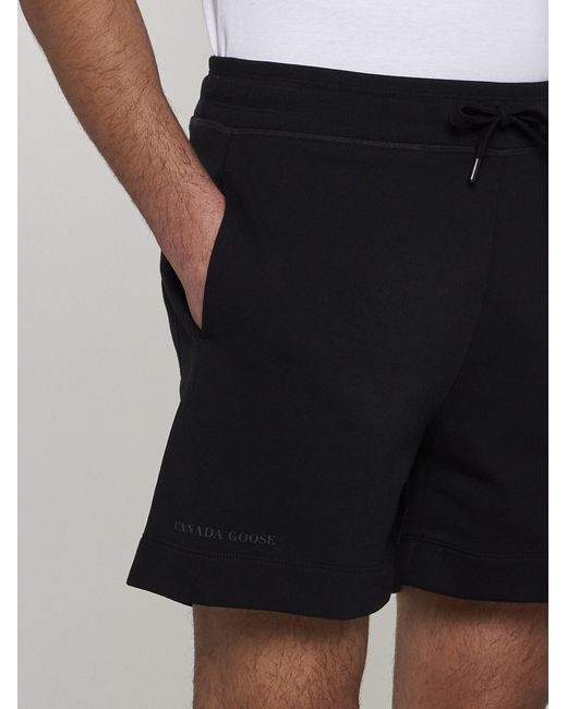 Canada Goose Black Huron Cotton Shorts for men