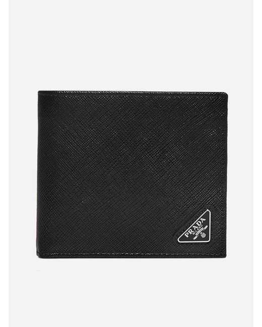 Prada Black Saffiano Leather Bifold Wallet for men
