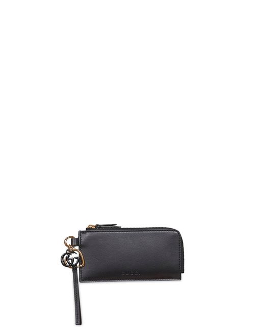 Gucci Black Card Holder With Gg Charm