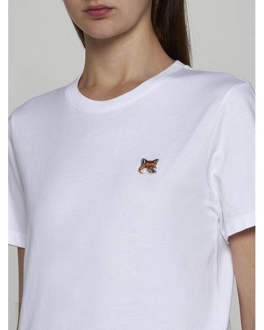 Maison Kitsuné White Fox Head Patch Cotton T-shirt