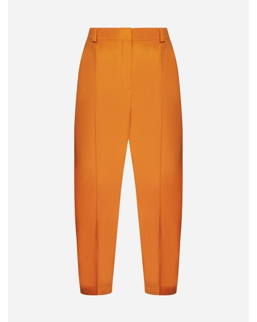 Stella McCartney Orange Viscose Cropped Trousers