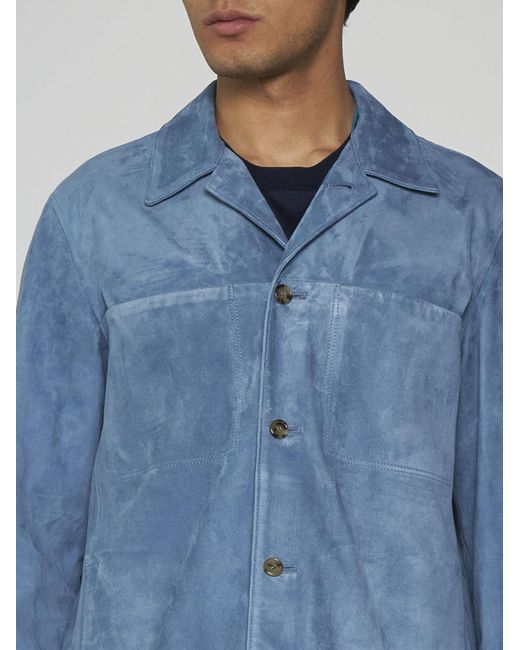 Paul Smith Blue Suede Shirt for men