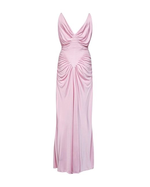 Versace Pink Pastel Liquid Viscose Jersey Evening Dress