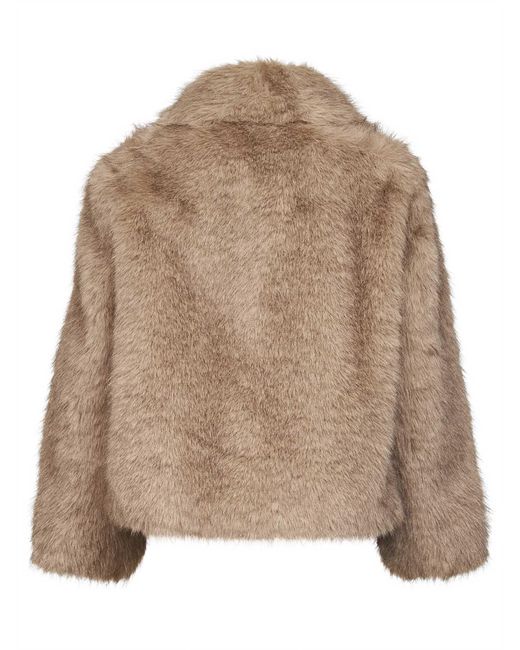 Max Mara Brown Honey Faux-Fur Smmalce Short Coat