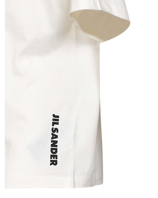 Jil Sander White Porcelain Cotton Boxy T-Shirt With Logo for men