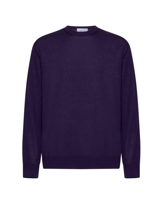 D 40 Blue Virgin Wool Crewneck Sweater for men