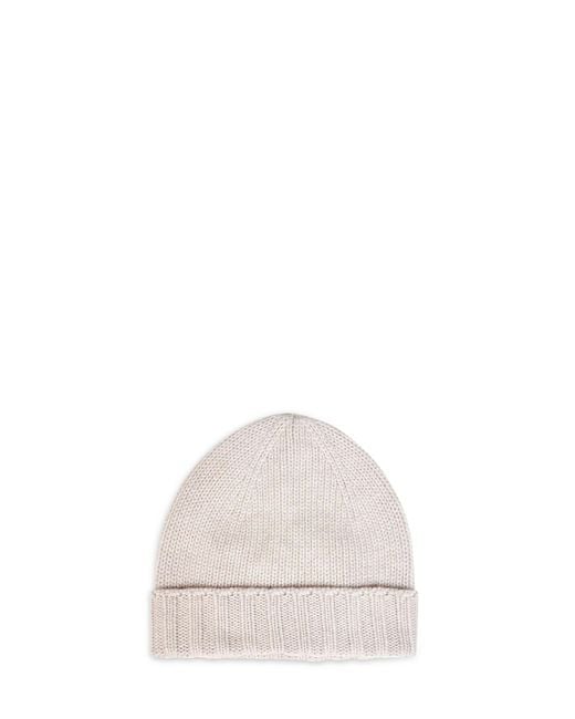D 40 White Virgin Wool Knit Beanie for men