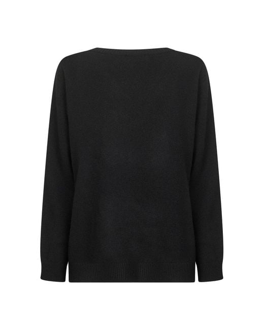 Gucci Black Wool And Cashmere Knit Sweater With Lace