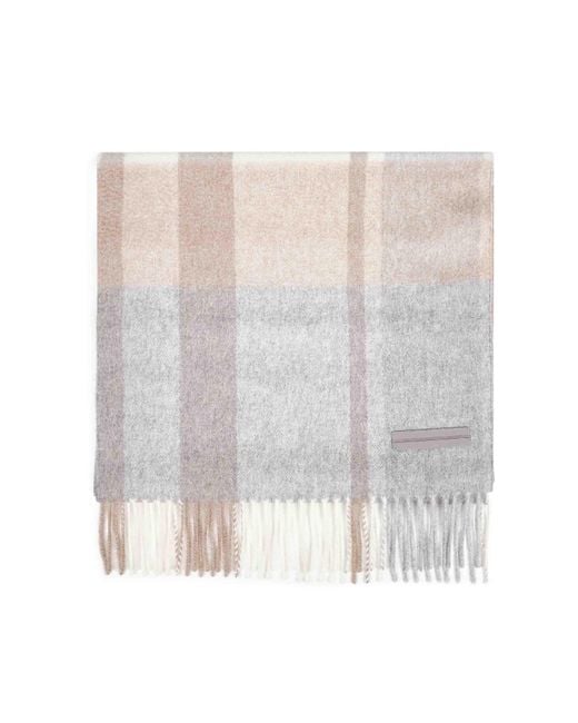 Zegna White Checked Oasi Cashmere Scarf for men