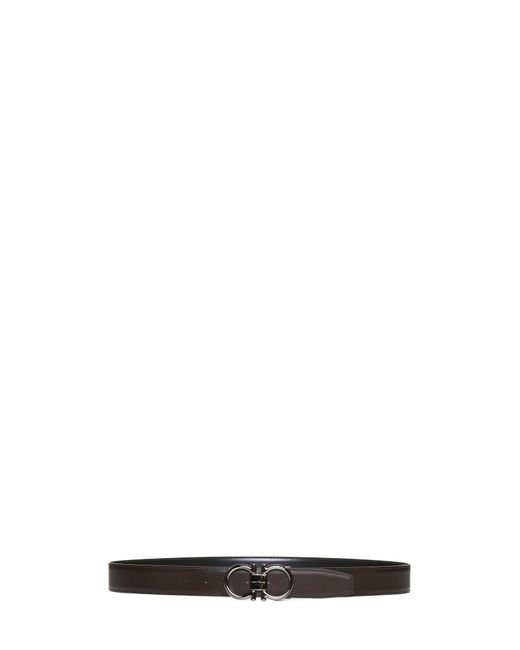 Ferragamo White Reversible And Adjustable Gancini Belt for men