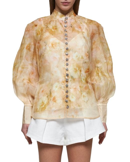 Blusa A Fiori Crush Gialla di Zimmermann in Natural