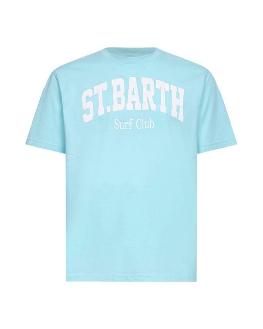 Mc2 Saint Barth Blue Light Cotton Surf Club-Print Denver T-Shirt for men
