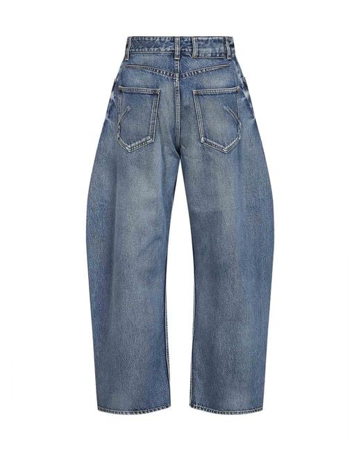 Alaïa Blue Faded Denim Rodeo Jeans