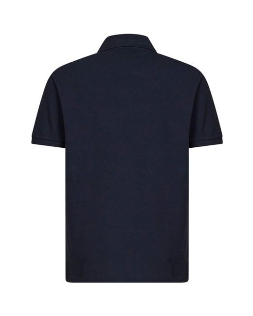 Etro Blue Cotton Piqué Pegaso-Embroidered Polo Shirt for men
