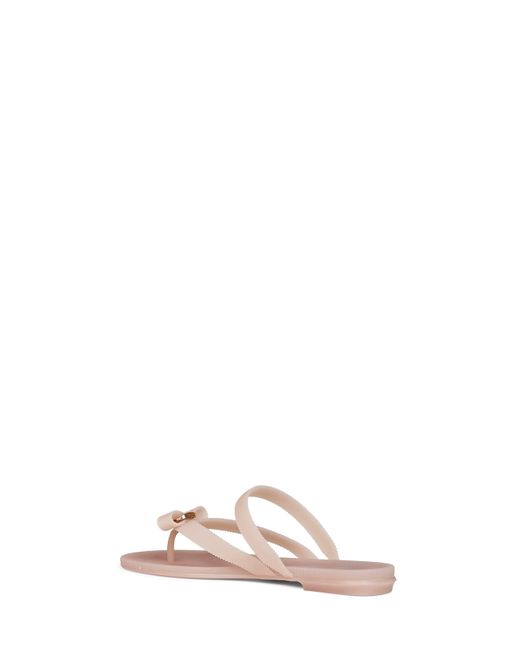 Ferragamo Pink Rubber Vara Bow Thong Sandals