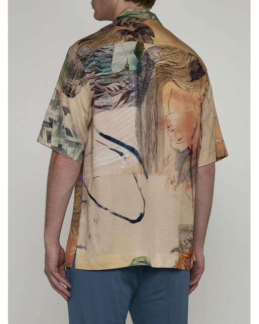 Paul Smith Natural Print Viscose Shirt for men
