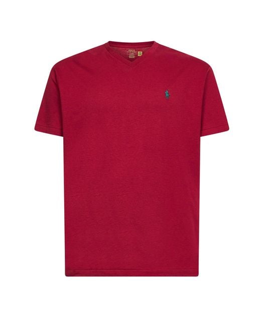 Polo Ralph Lauren Red Heritage Classic-Fit V-Neck T-Shirt for men