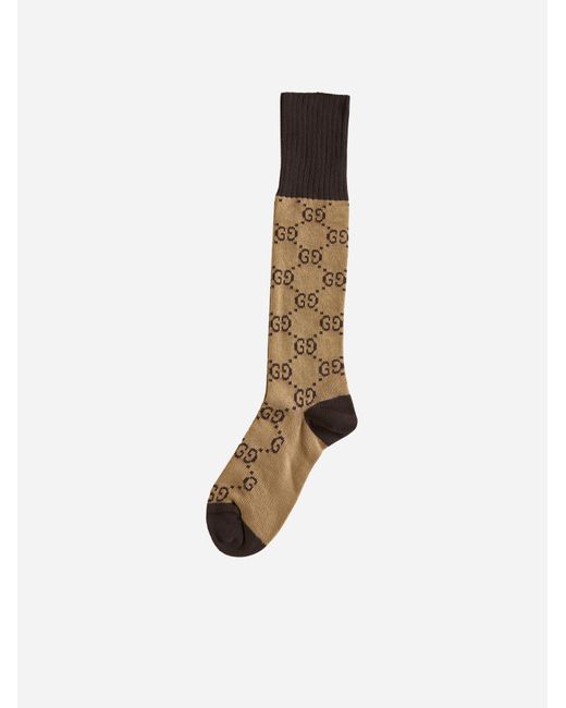 Gucci White GG Cotton-blend Long Socks for men