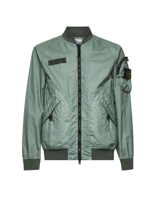 Stone Island Green Membrane 3L Tc Bomber Jacket for men