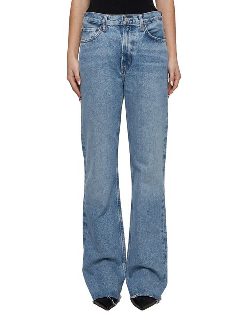 Agolde Light Blue Denim Leena Jeans