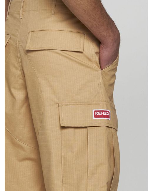 KENZO Natural Workwear Cotton Cargo Shorts for men