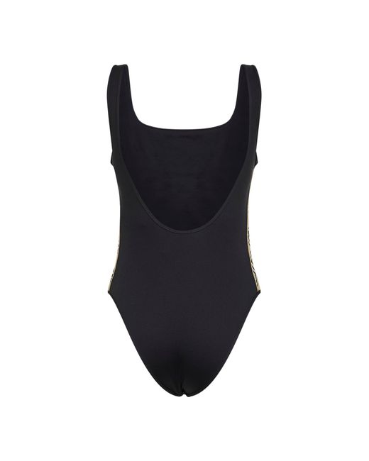 Burberry Blue Lycra Swimsuit With Check Trims