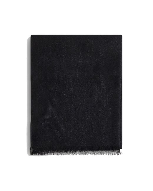 Brunello Cucinelli Black Cashmere And Silk Sparkling Scarf