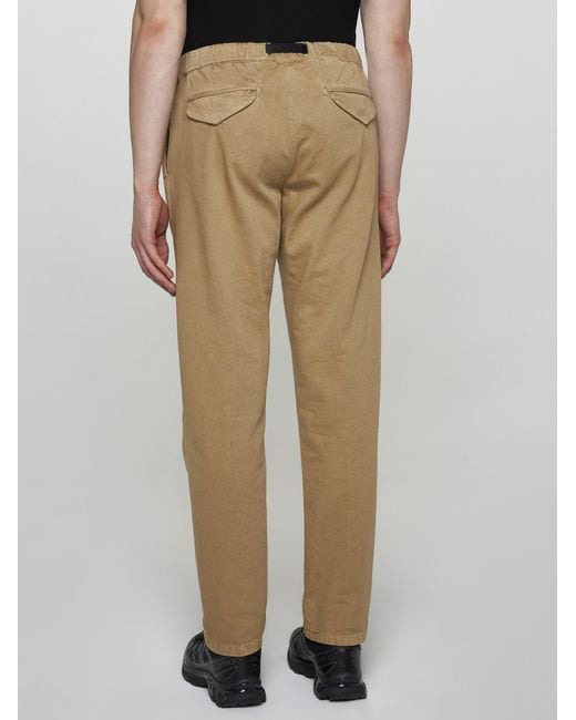White Sand Natural Belted Cotton Trousers for men