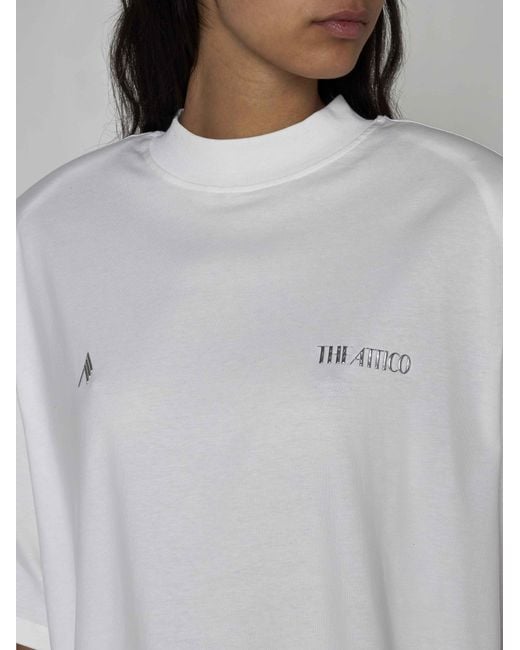 The Attico White Kilie Oversized Cotton T-shirt