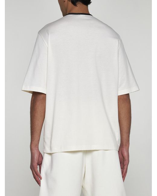 Fendi White Ff-Motif Cotton T-Shirt for men