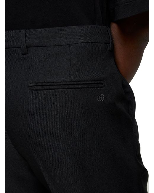 Gucci Black Twill Tailored Trousers for men